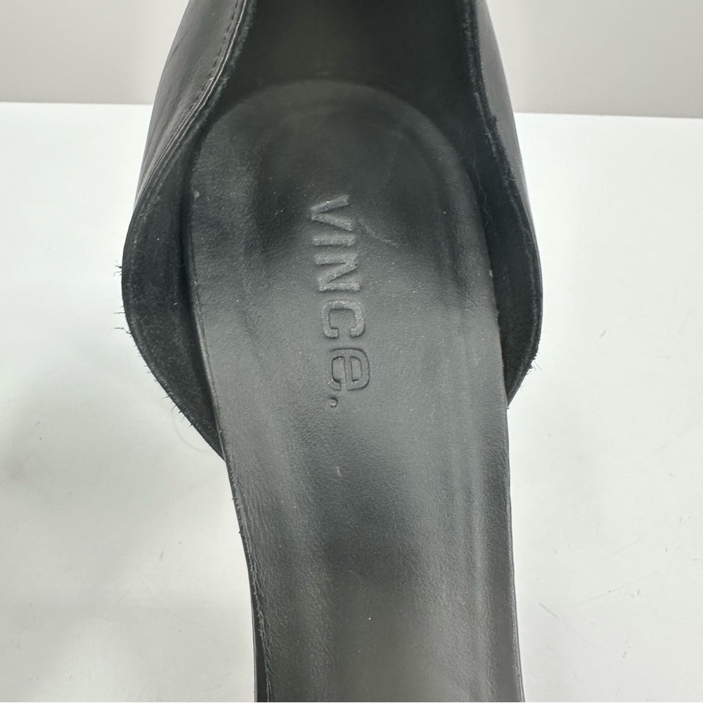 Vince Claire d'Orsay Pump Black Leather Womens 11 Pointed Toe 3.5" Heel - Picture 3 of 11